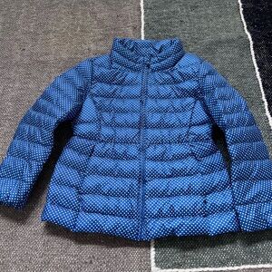 UNIQLO Kids Packable Down Puffer — Blue Polka Dot (3–4) NEW
